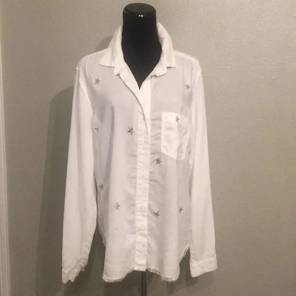 NewBella Dahl Pocket Front Star Button Up Shirt
